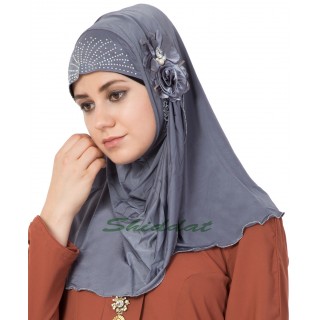 Jersey Instant Hijab - Grey
